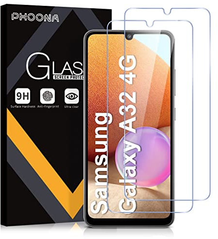 Verre Trempé pour Samsung Galaxy A32 4G(Nein 5G), 2 Pièces Film Protection écran - Anti Rayures - sans Bulles d'air -Ultra Résistant Dureté 9H Glass