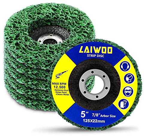 LAIWOO Disques de Nettoyage Meuleuse CSD Disque - Pour le Traitement de Surface ou L'enlèvement de la Pour Peinture Meuleuse D'angle - 125 x 22 mm Lot de 5