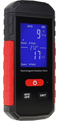 EMF Elektromagnetisch Strahlungsdetektor EMF-Messgerät Temperaturtester mit Ton- und Lichtalarm zur Geisterjagd-EMF-Strahlungserkennung