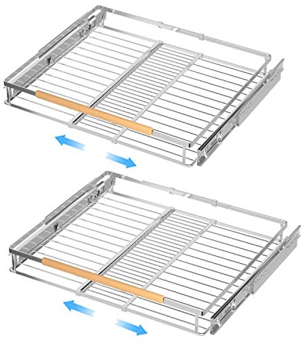 ARCCI Expandable Pull Out Cabinet Organizer 2 Pack, Heavy Duty Slide Out Pantry Storage Shelves, Sliding Drawer Organizer Rack for Kitchen Cabinets, Under Sink, Home, 43.4~71.1 x 56.9 cm