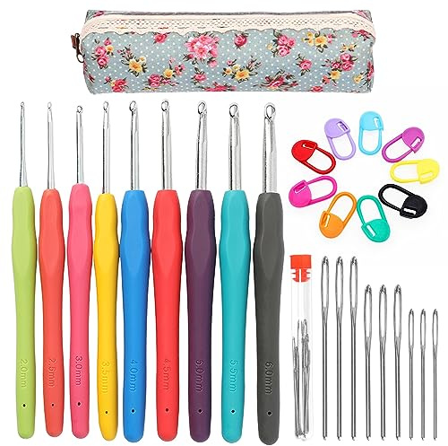 Swpeet 29 PCS set 9 Yards 9 couleurs en acier allié crochet set avec poignée ergonomique
