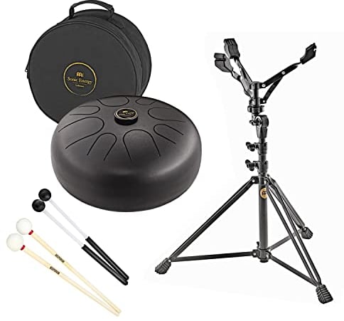 MEINL Sonic Energy STD1BK Steel Tongue Drum A-Moll + Handpan-Ständer + keepdrum Schlägel