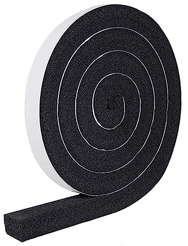 Nastro sigillante autoadesivo, guarnizione per porta, in gommapiuma, guarnizione in gomma per isolamento acustico, anti-collisione (10 mm x 20 mm)
