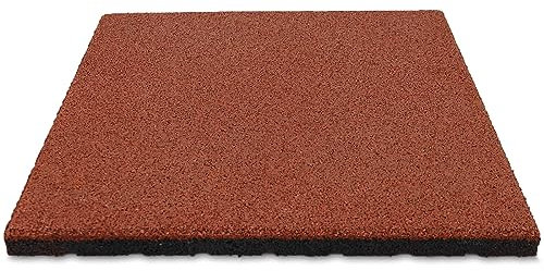 Fallschutzmatte CAPTURA - für außen und innen geeignet - 50x50 cm Größe - stoßdämpfend und rutschhemmend - Drainage an der Unterseite - Stärke 55 mm / 1,75m Fallhöhe - Rot 1 Stück