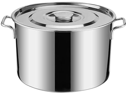 AIZYR Olla De Sopa Grande con Tapa Olla De Sopa Guisada De Acero Inoxidable Restaurante, Hotel, Comercio Familiar,50CM*50CM