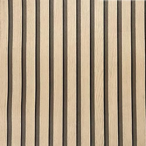 Snewvie Wood Slats Panelled Wallpaper Roll - Natural Wooden Slats, Light Oak, 9.5 * 0.53M