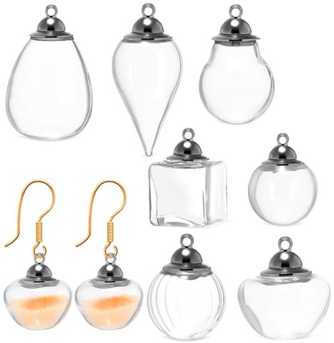 Operitacx 7 Mini Bouteilles En Verre Transparentes Pour Bijoux Bricolage Avec Large Ouverture Mini Pots En Verre Pour Parfum Huiles Essentielles Décoration Et Conservation