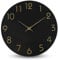 Aolso Silent & Non Ticking Round Wooden Battery Operated 12 inch Easy to Read Wall Clock for Living Room, Bedroom, Kids Room, Office, School (Black)