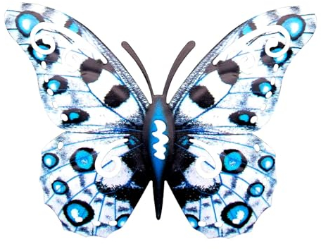 Uposao Metall Schmetterlinge Deko Wanddeko 3D Schmetterling Wandbehang Dekoration für Indoor Outdoor Zäune Schuppen Wände Garten Wände 16,5 cm x 13 cm