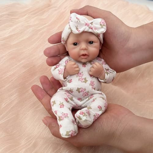 Mire & Mire Bambole Reborn Baby Bambole 7 Pollici Della Ragazza Del Silicone Bambola Mini Realistico Del Bambino Bambole Del Silicone Full Body
