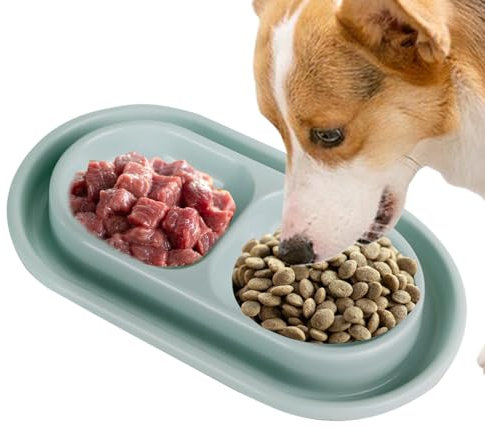 Comedero doble para gatos, cuencos dobles para gatos - Platos para perros pequeños para comida y agua | Juego de cuencos para perros pequeños, juego de cuencos para comida y agua para gatos, juego de