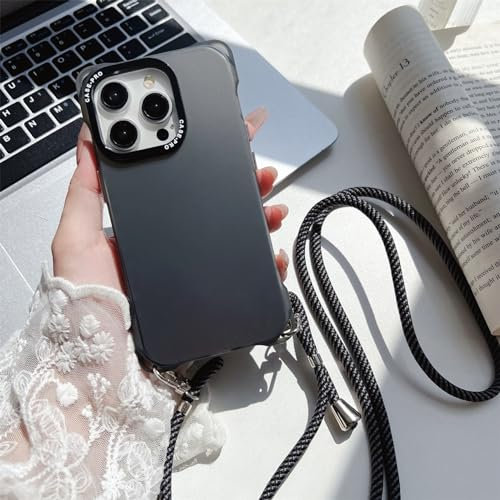 Emlivi Mobile Phone Chain for iPhone 11, Case with Strap, Colourful Matte Silicone Mobile Phone Case, Bumper Case with Chain Cord, Adjustable Lanyard, TPU Four Corners, Anti-Fall Protective Case for