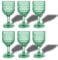 ARCA, Set 6 Calici in Vetro Colorato Cherry Blossom, Verde, 340 ml