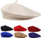 Französischen Beret Damen Beige Baskenmütze Damen Sommer Baumwolle Klassishe Künstler Barrett Mütze Herren 56-58cm Mode Basken Mütze für Windjacke, Kleid Winter Mütze Barett für vier Jahreszeiten