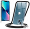 Coiwxmoi Funda con Cuerda para iPhone 13 6,1, Carcasa Transparente Suave Silicona TPU Antigolpes Antiarañazos Case con Correa Colgante Ajustable Collar Correa de Cuello Cadena Cordón, Negro