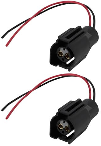 eMagTech 2 Pieces 2-Pin Radiator Fan Switch Connector Car Radiator Fan Plug with Cable Compatible with Ford Sierra Focus Escort Zetec RS Turbo WPT-433