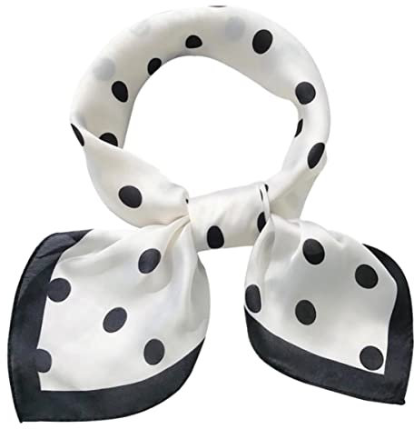 JEWEDECO 1 Stück Polka Dot Gedruckt Seide Schal Mode Kleine Quadratische Necker Tasche Zubehör
