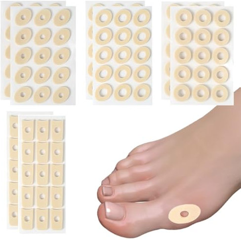 SGERUFZ 120 Pièces Pansements Anti-Cors, Coussinets en Mousse, Anneaux pour Cors, Pansements Anti-Frottement, Réduit Douleurs Pieds et Talons, Pour Orteils, Callosités, Antidérapant
