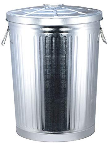 Garbage Recycling Bin Outdoor Trash Can, School Kitchen Park with Lid/Trash Can, Large Capacity 7L/75L Storage Bucket Kitchen Trash Can, Silver (Silver-Large)