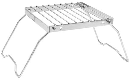Baoblaze Foldable Burner Stove Stand Folding Campfire Grill Compact Multiuse Charcoal Grate Rack for Picnic BBQ Travel Camping Outside