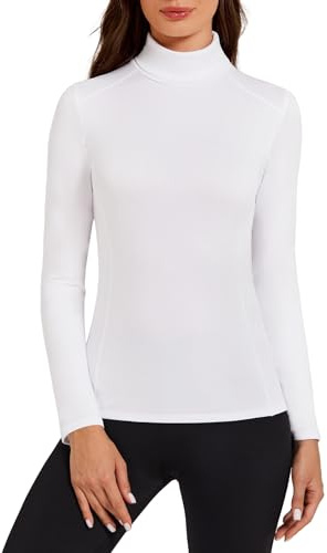 Harlamvar Women Thermal Tops Fleece Lined Long Sleeve Turtle Neck Underwear | Warm Shirt, Soft, Wicking, Lightweight, Breathable, Stretch, Comfortable, Thermal Base Layer Top for Winter