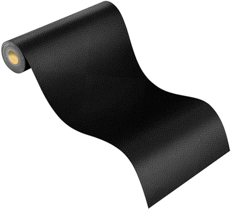Mbsomnus Leder Reparatur Set Kunstleder Selbstklebend 160x43 cm Lederflicken Selbstklebend Schwarz Leder Patch für Autositz Sofa Ledermöbel Jacken Schuhe Taschen