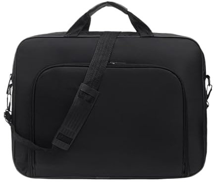 Laptop Bag, Shoulder Travel Bag, College Computer Case, Waterproof Nylon Build, Double Carry Handles, Work School Business Use, 15.75x11.42x2.17 Inches, Black, 1 pezzo, multicolore, 17 inches