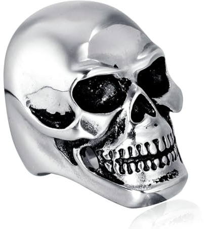 fycouyee Vintage skull stainless steel man ring