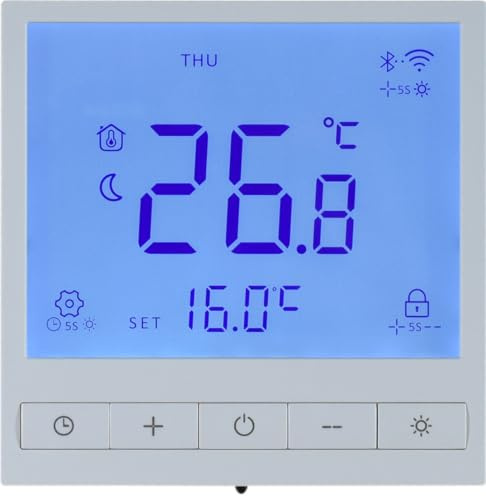 ESCO Thermostat TC-110 WiFi/Bluetooth | 16A 230V, bis 3500W | Smart Heizungsregler für Elektroheizung, Fußbodenheizung, Wasserbodenheizung