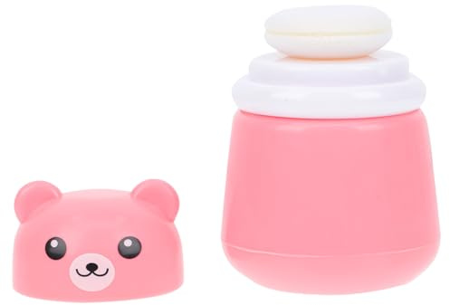 Toddmomy Niedliche Babypuder Dose aus Sicherem Material mit Glatter Oberfläche Tragbare Säuglingspuder Kasten für Gesicht und Körper Praktische Puderquasten Dose In Rosa