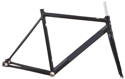 Generisch Rahmenset 700C Aluminium-Fixie-Rahmen und Gabel, Bahnrad-Fixie, 49 cm, 52, 55, 58, Singlespeed-Fahrradteile(Black White,49cm)