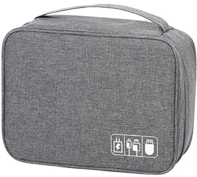 Naroote Sac de Rangement de Gadgets Numériques, Sac de Rangement de Câbles de Données Portables Réglables de Stockage séparé à Domicile (Grey)