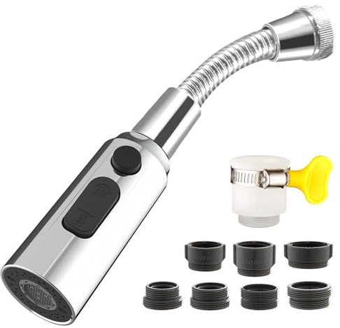 Aireador de Grifo de 360° Giratorio M22, Extensor Grifo Boquilla, Baño Filtro de Ahorro de Agua M24, Universal Cocina Grifo Atomizador con Adaptador, Grifo Rociador Burbujeador para Lavabos de Cocina