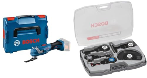 Bosch Professional 18V System Akku Multi-Cutter GOP 18V-34 (bürstenloser Motor, Vibration Control, 180mm schlanker Griff, inkl. 1x Sägeblatt, ohne Akku/Ladegerät) + Bosch 5x Schneid-Set, 5-tlg.