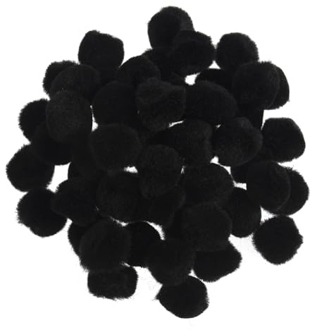 Trimits PP2BL | Black Pom Poms | Toy Making | 12mm | 100 pack