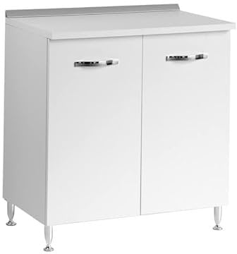 webmarketpoint Base per cucina Bianco Frassinato 2 ante Cm 80x50xH 85