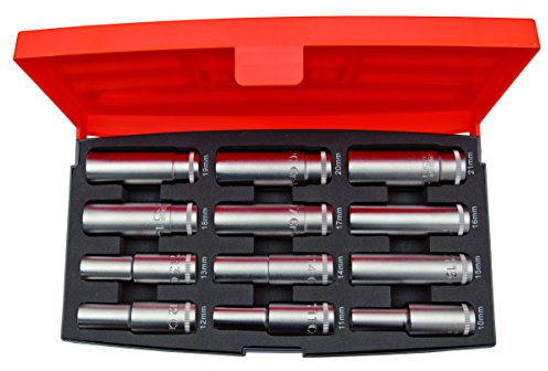 Bahco S1612L 1/2 deep socket set, 12 pcs