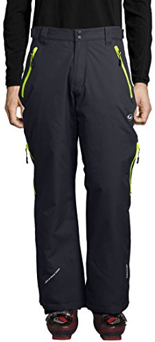 Ultrasport Herren Amud Ski-und Snowboard-Funktionshose, dunkelgrau/neon gelb, L