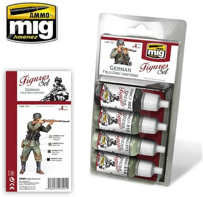 Ammo Mig: 7021 Figures Set - German Field Grey Uniforms (4x17ml)