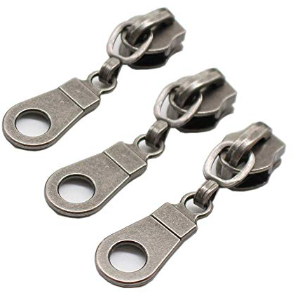 YaHoGa 50 Stück Altsilber Nonlock-Zipper für endlos Reißverschluss Meterware 6mm-Spirale (Altsilber)