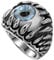Vektenxi Teufel-Augen-Ring der Premium-Qualität Männer gotischer Schädel-Drachenklaue-Evil Blaue/rote Augen