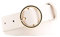 NUREINSS Damen Ledergürtel Mit Rund Schnalle, Jeansgürtel 2.6cm Breit Anzugsgürtel Hüftgürtel Damengürtel White