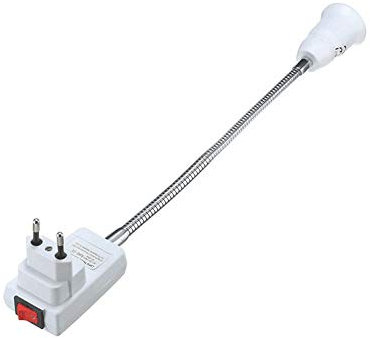 Spina di UE E27 Adattatore Presa con Interruttore On/Off Flessibile Estensione Lampada Holder Converter 30 cm