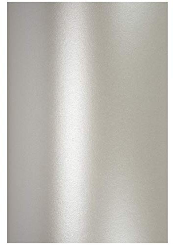 Netuno 20x Bastelpapier Perlmutt Silber DIN A4 21 x 29,7 cm 120g Aster Metallic Silver Effektpapier Glanzpapier farbig glänzend bedruckbar für Einladungen Hochzeit Geburtstag Weihnachten Taufe