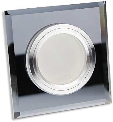 LED Einbaustrahler schwarz - eckig aus Glas 7 Watt warmweiß 12V - MR16 Einbauleuchten 60-70mm Bohrloch - Einbau-Spot Decken-Strahler Deckeneinbaustrahler Deckenspot Deckeneinbauleuchte