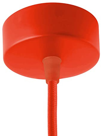 AMARCORDS - Baldachin aus Metall, Farbe KORALLE, Lampengehäuse komplett mit Kabelklemmenzubehör, Schrauben und Deckenhalterung. Durchmesser 77 mm, Höhe 26 mm