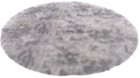 Colorful Künstlicher Nachahmung Lammfell Teppich, ø40 cm Runde Textur Lammfellimitat Longhair Fell Optik Nachahmung Wolle Bettvorleger Stuhl Matte Sofa Matte Rugs