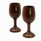 KLEO Lot de 2 verres à vin en bois - 250 ml - Hauteur : 17,5 cm - Marron