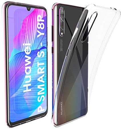 N NEWTOP Custodia Cover Compatibile con Huawei P Smart S / Y8P, Morbido TPU CLEAR Gel Silicone Anti Graffio Trasparente Slim Sottile Flessibile Case Posteriore Proteggi