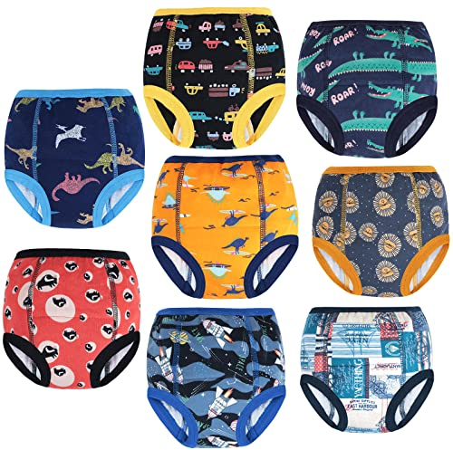 MOEMOE BABY Töpfchen Trainingshose Baby, 8 Stück Trainerhosen Kleinkinder Lernwindel Unterwäsche, Waschbare Töpfchentrainingshose Mädchen Jungen 4 Jahre, Blau